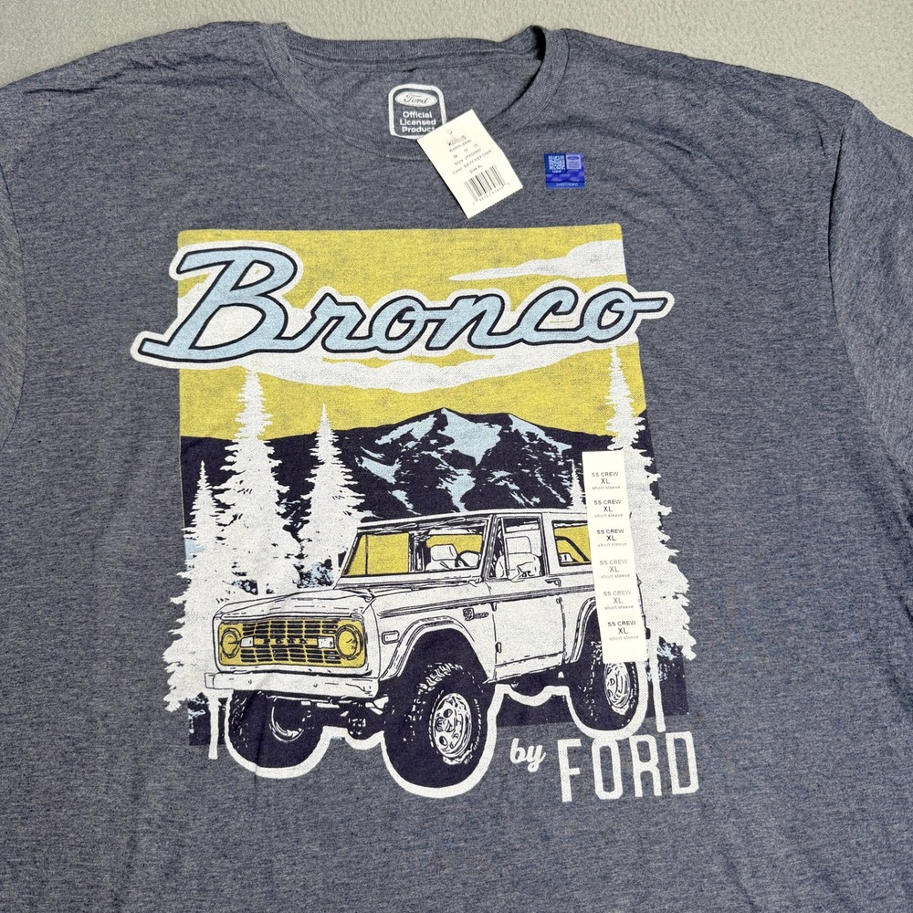 Ford Bronco Graphic T-Shirt Mens XL Navy Heather Short Sleeve Crewneck 2FRD0987